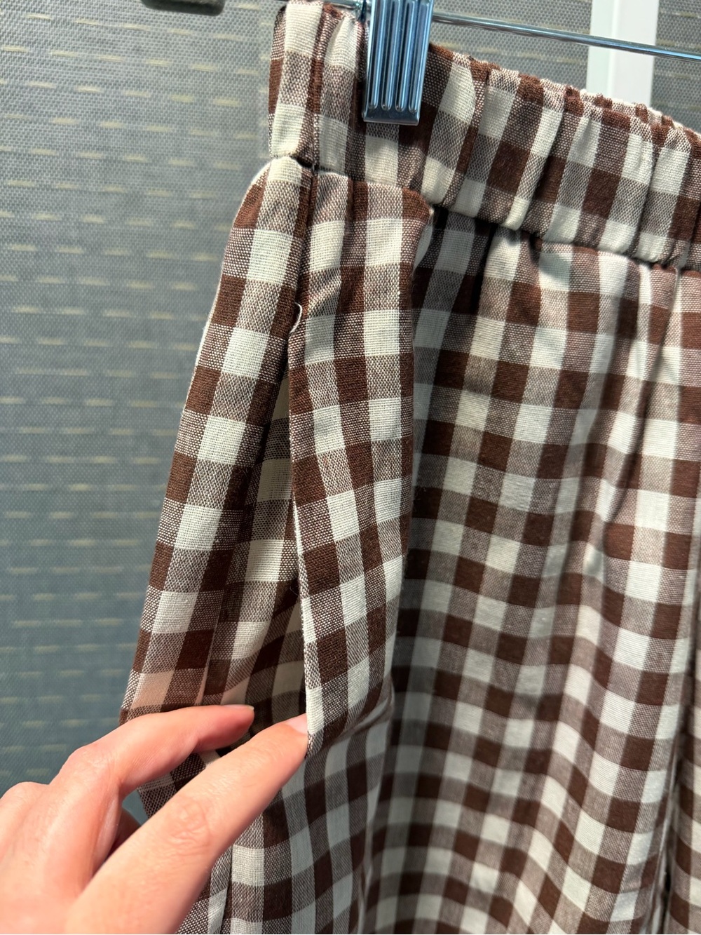 Brown Gingham Wide Leg Palazzo Culottes - Picture 7 of 9